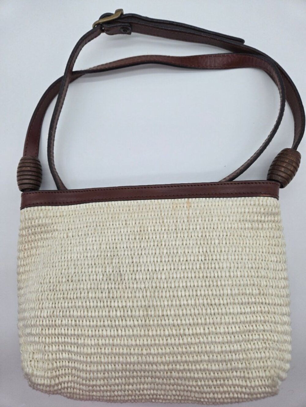 Dillard’s Made in Italy Straw & Leather Crossbody Bag Vintage Boho EUC